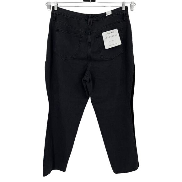 Good American jeans Good Boy straight side slit black size 15 - Picture 5 of 8